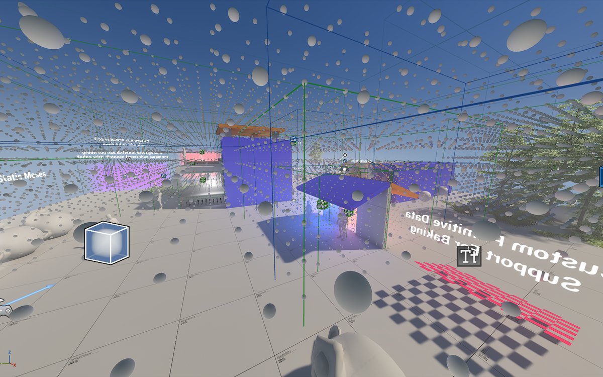 Spectral probe visualization across an Unreal Engine test scene